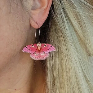 🔥LAST PAIR🔥 Pink Luna Hoop Drop Earrings